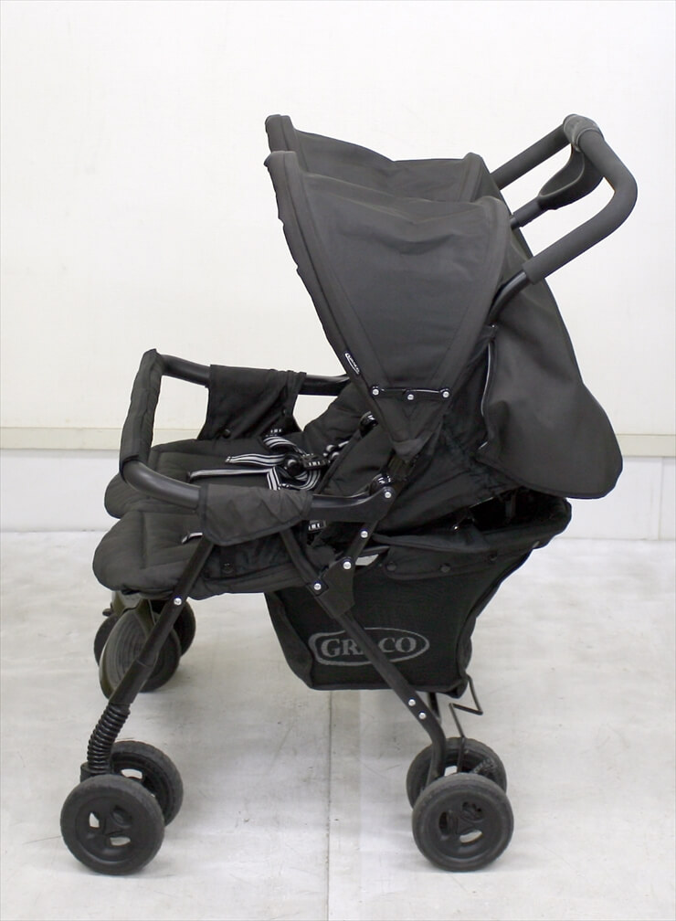 デュオスポーツプラス ブラック グレコ製2人乗りベビーカー