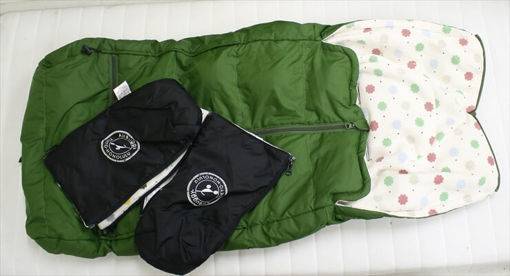 エアバギー純正ダウンフットマフ&ダウンハンドマフのセット