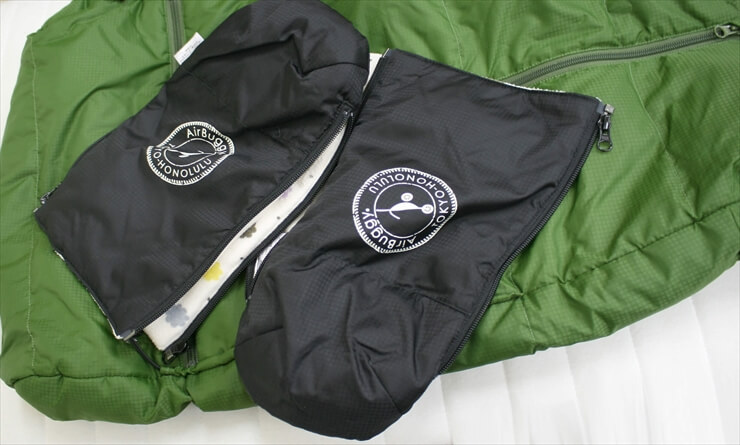 エアバギー純正ダウンフットマフ&ダウンハンドマフのセット