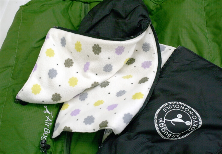 エアバギー純正ダウンフットマフ&ダウンハンドマフのセット