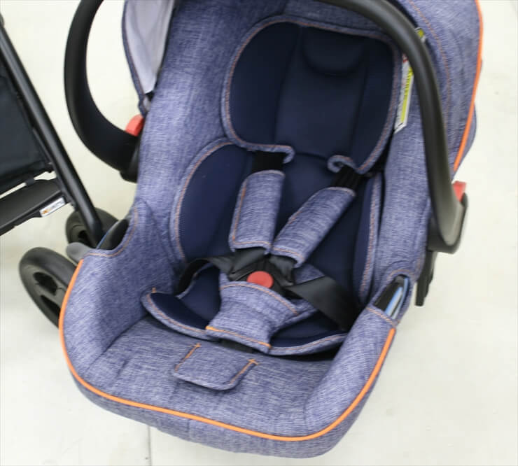 日本育児 スマートキャリー ISOFIX ベース&ベビーカーフレーム デニム