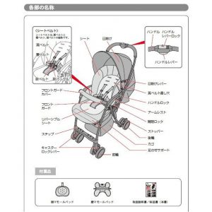 フライル ネロストライプ用 肩ベルト左右セット アップリカ純正