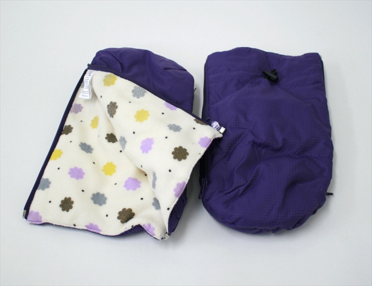 エアバギー純正ダウンフットマフ&ダウンハンドマフのセット グレープ