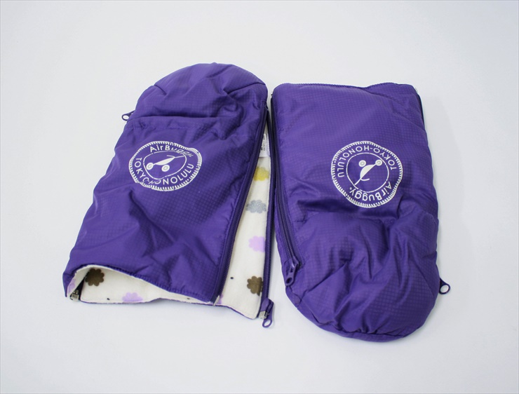 エアバギー純正ダウンフットマフ&ダウンハンドマフのセット グレープ