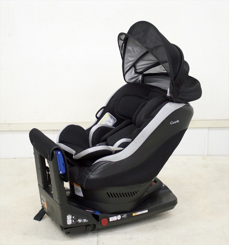 クルリラ モアレブラック アップリカ製チャイルドシート ISOFIX シートベルト両対応