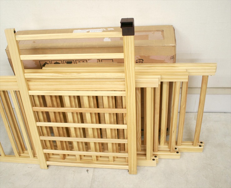 木製ベビーサークル123 8枚 ウッドプレイペン ナチュラル