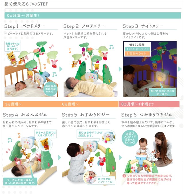 くまのプーさん 6WAYジムにへんしんメリー タカラトミー製 胎内