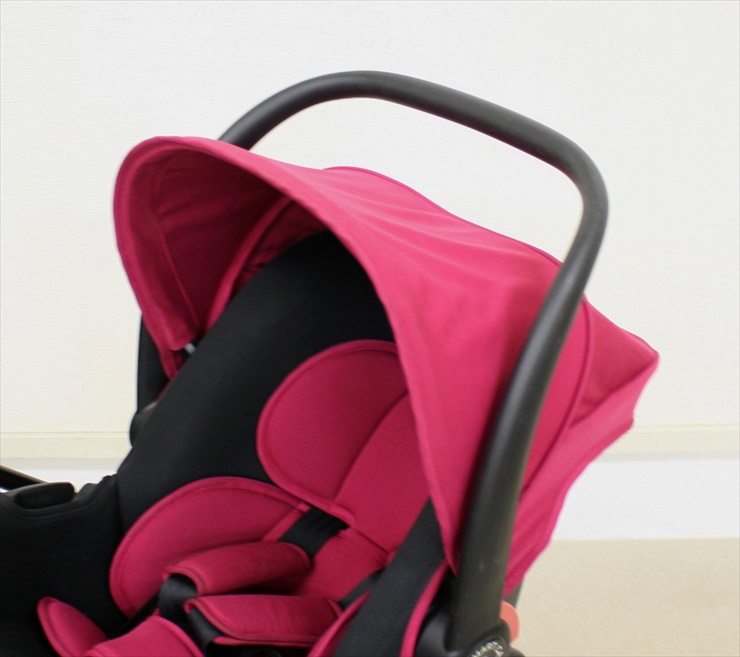 スマートキャリー+ISOFIXベース+スマートキャリー専用フレームベビーカーのセット レッド