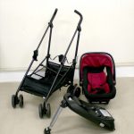 スマートキャリー+ISOFIXベース+スマートキャリー専用フレームベビーカーのセット レッド