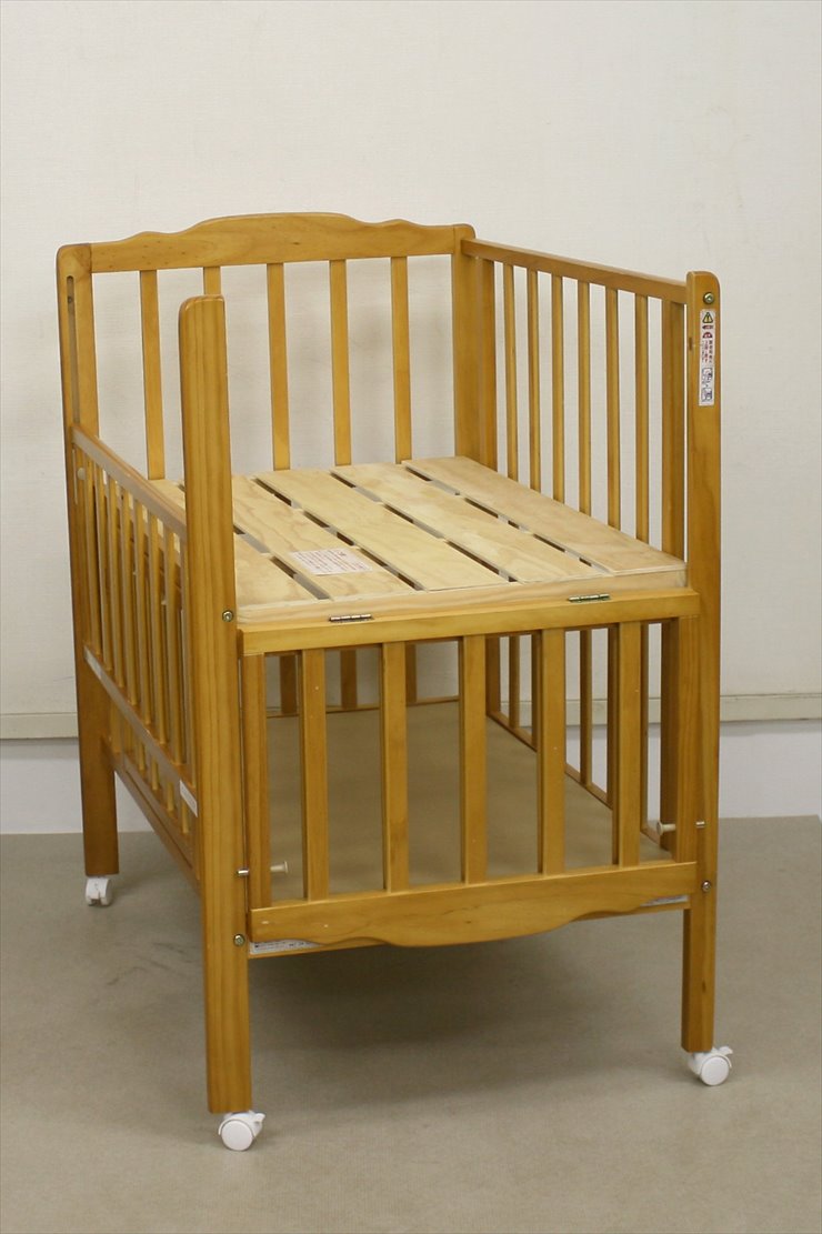 Wオープンママ楽高床ミニベッド ナチュラル 大和屋