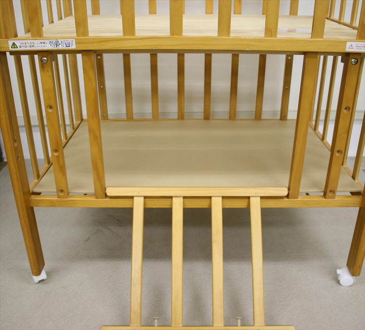 Wオープンママ楽高床ミニベッド ナチュラル 大和屋
