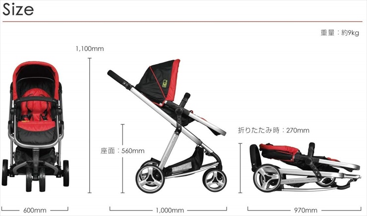 a.n.design works a.n.d Buggy ブラック/レッド エーエヌデザインワークス アンドバギー セーフティーバー破損 両対面 ベビーカー クリーニング済み 送料無料 D317002b | キッズファン