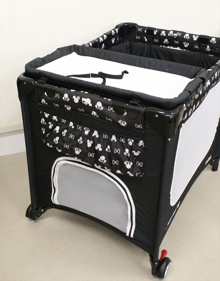 ポータブルベビーベット ミッキーマウス
