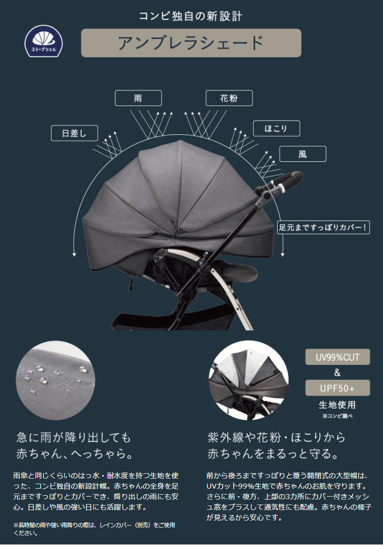 □アンブレッタ 4キャス エッグショック UH【コンビ Combi