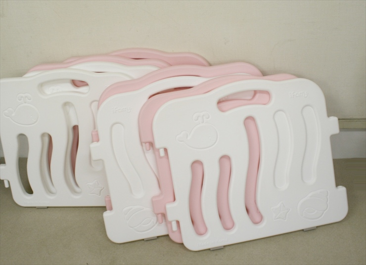 ベビーサークル全8枚 ifam if01 ピンク&ホワイト