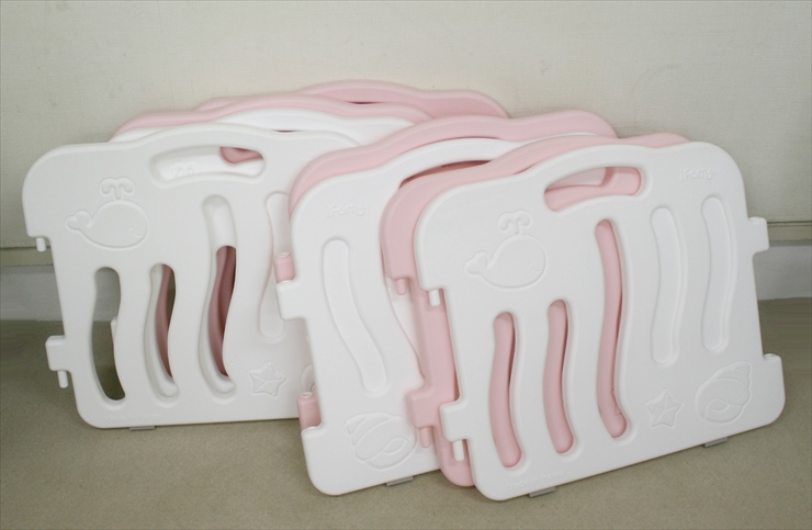 ベビーサークル全8枚 ifam if01 ピンク&ホワイト