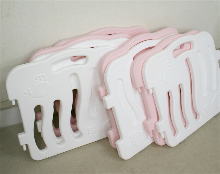 ベビーサークル全8枚 ifam if01 ピンク&ホワイト