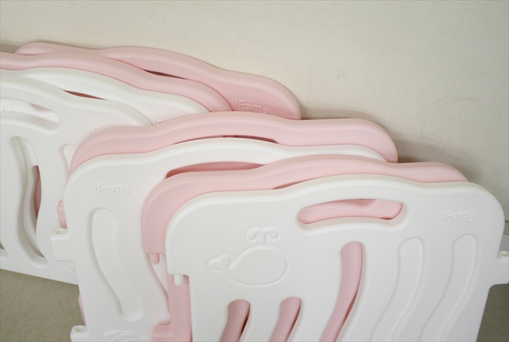 ベビーサークル全8枚 ifam if01 ピンク&ホワイト