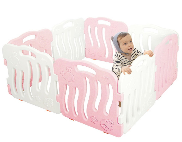 ベビーサークル全8枚 ifam if01 ピンク&ホワイト