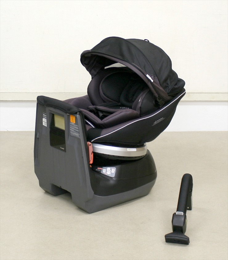 送料無料 美品 ネルームエッグショックNC-520 ダークマルーン コンビ ハイグレードモデル シートベルト固定 一歩進んだベッド型 新生児