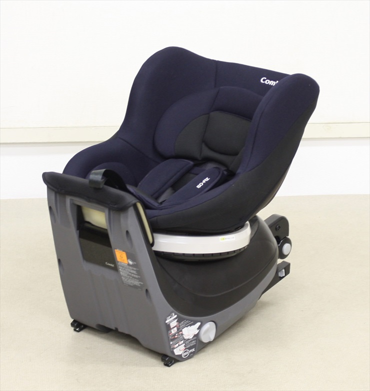 送料無料 美品 ネセルターン リミテッド ISOFIX ネイビー コンビ 新生児OK チャイルドシート 360度回転タイプ 一歩進んだベッド型