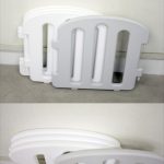 iFam ベビーサークル FIRSTドア付き10枚セット ホワイト×ライトグレー