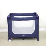 ポータブルベビーベッド おむつ替えテーブル付 ネイビーブルー