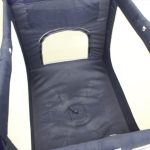 ポータブルベビーベッド おむつ替えテーブル付 ネイビーブルー