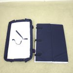 ポータブルベビーベッド おむつ替えテーブル付 ネイビーブルー