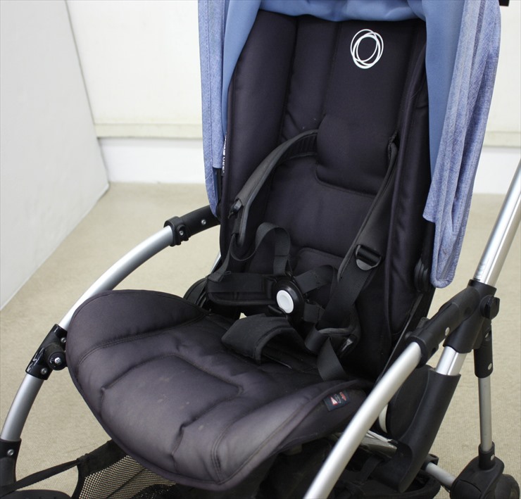 送料無料 バガブー ビー5 Bugaboo Bee 5 シートタイプ 別売フットマフ付き 欠品あり ブラックファブリック ブルーメランジサンキャノピー  クリーニング済み C55904tmsキッズファン