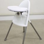 ハイチェアホワイト/グレー ハーネス付き