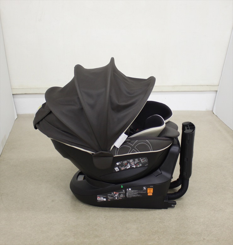 送料無料 美品 エールベベ クルット4i グランス シャンパンブラウン BF886 ISOFIX専用 新生児可 360°回転 クリーニング済  A858003msキッズファン