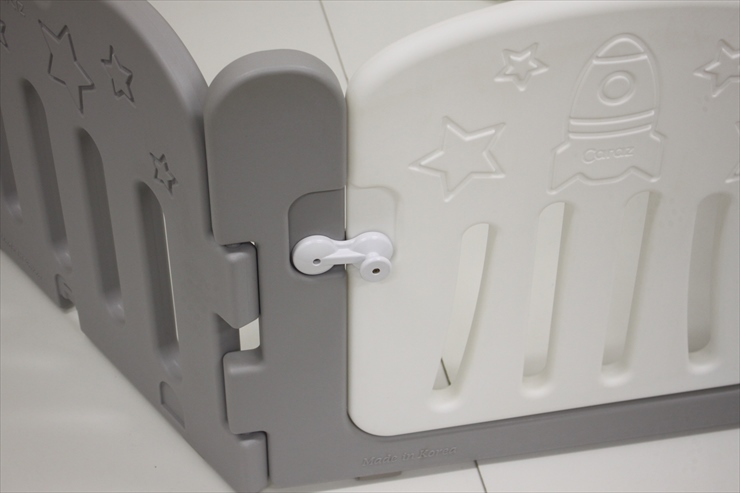 Caraz ベビーサークル ドア付 グレー&ホワイト