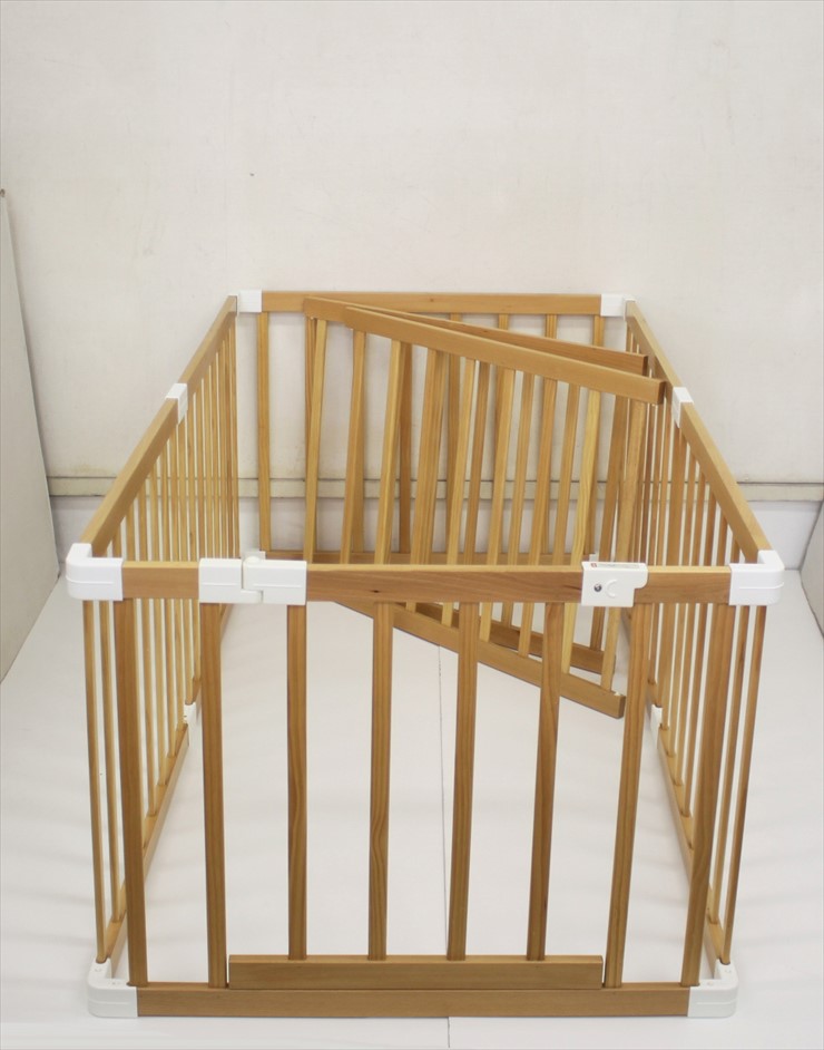 木製ベビーサークル 扉付 ナチュラル