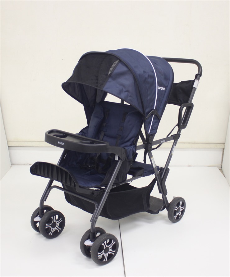 ベビーカー 二人でゴー ネイビー 別売リアシート付