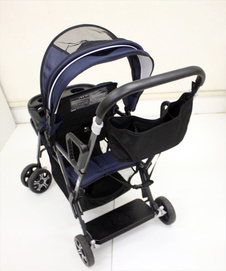 ベビーカー 二人でゴー ネイビー 別売リアシート付